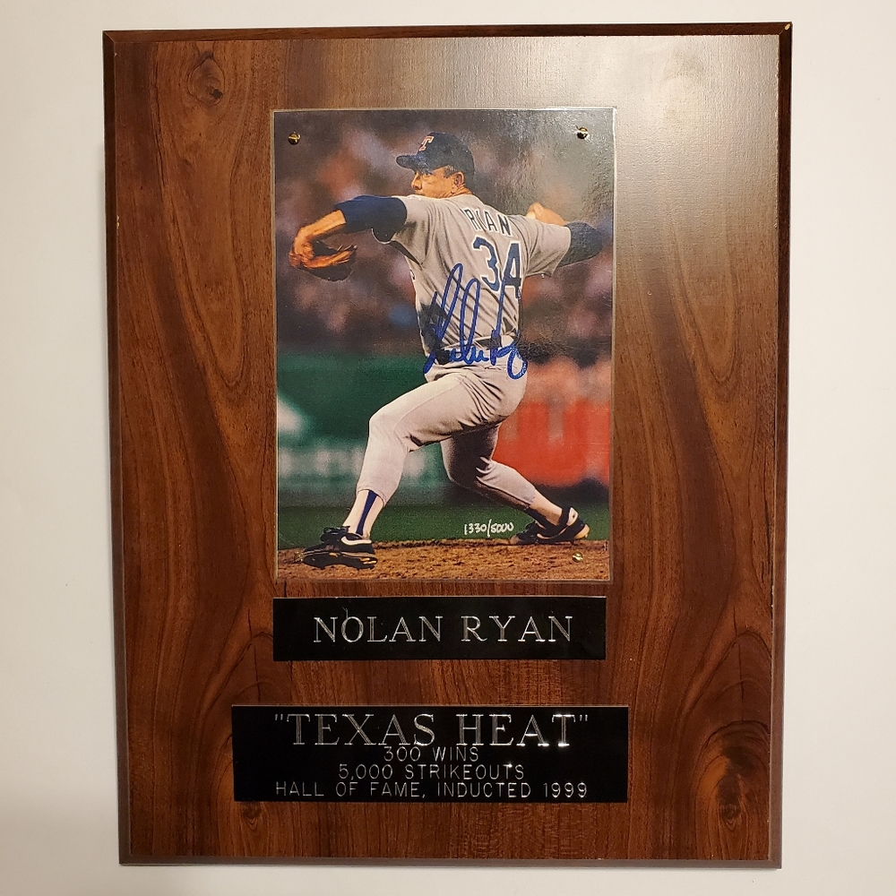 Nolan Ryan Autographed Plaque